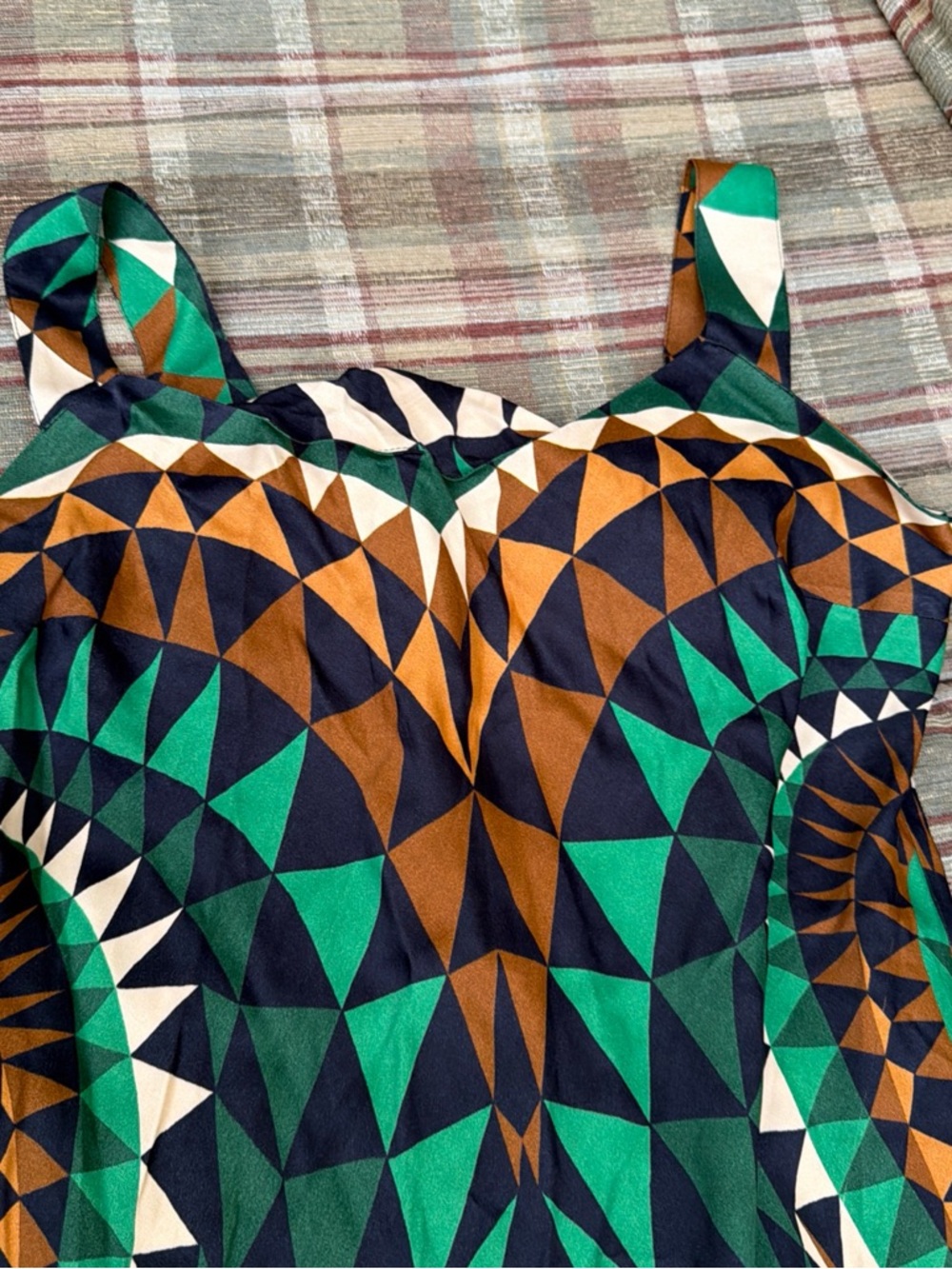 FARM Rio Geometric Print Green, Brown & Cream Maxi Dress - Picture 2 of 6